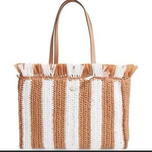 Kate Spade Sam Stripe Straw large tote